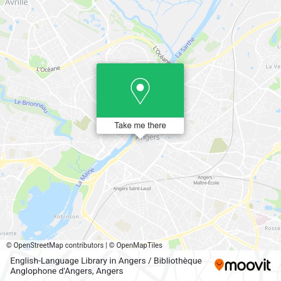 Mapa English-Language Library in Angers / Bibliothèque Anglophone d'Angers