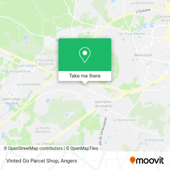 Vinted Go Parcel Shop map