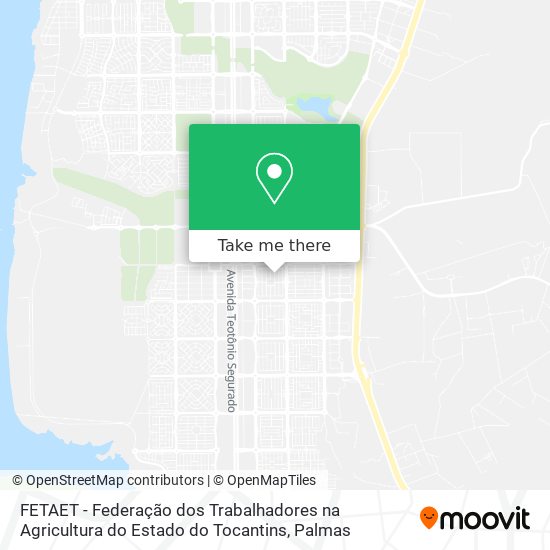 FETAET - Federação dos Trabalhadores na Agricultura do Estado do Tocantins map