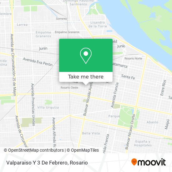 Valparaiso Y 3 De Febrero map