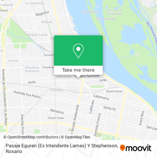 Mapa de Pasaje Eguren (Ex Intendente Lamas) Y Stephenson