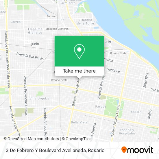 3 De Febrero Y Boulevard Avellaneda map