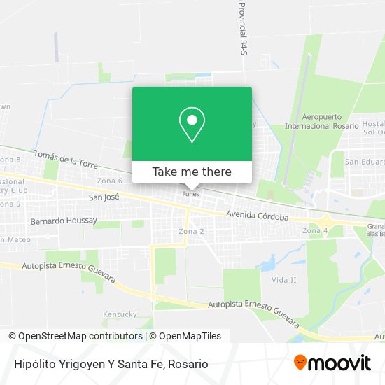 Hipólito Yrigoyen Y Santa Fe map