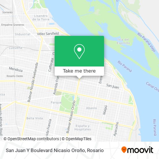 San Juan Y Boulevard Nicasio Oroño map