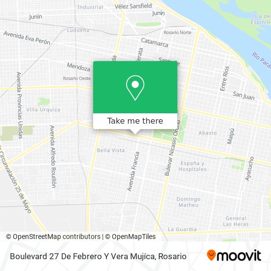 Boulevard 27 De Febrero Y Vera Mujíca map