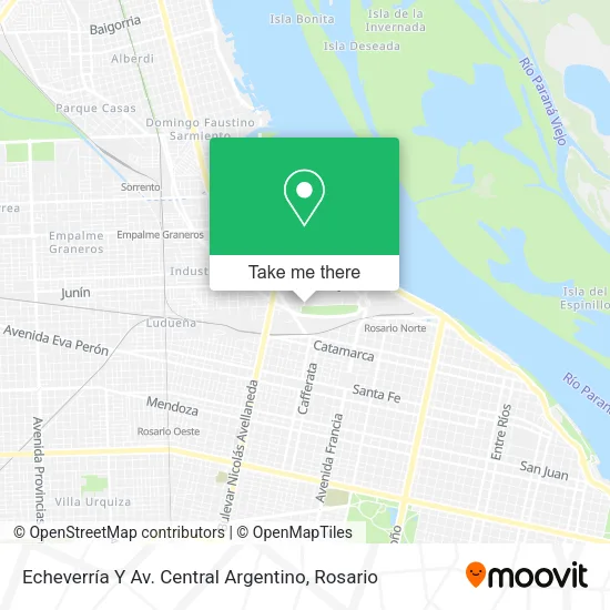 Mapa de Echeverría Y Av. Central Argentino
