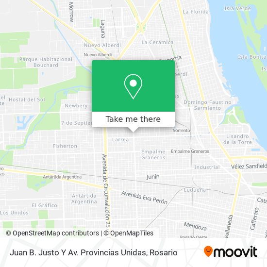 Mapa de Juan B. Justo Y Av. Provincias Unidas