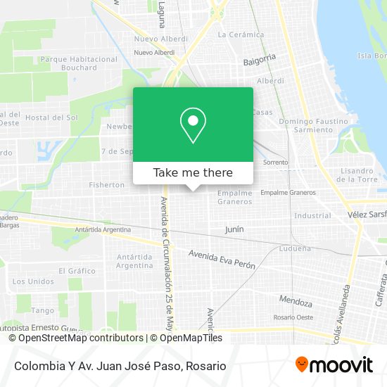 Mapa de Colombia Y Av. Juan José Paso