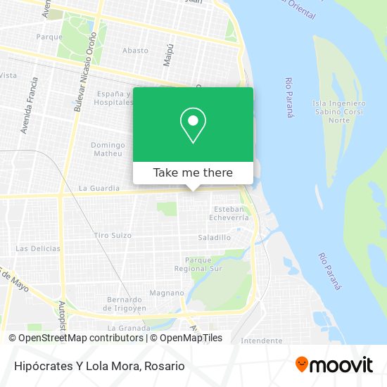 Hipócrates Y Lola Mora map