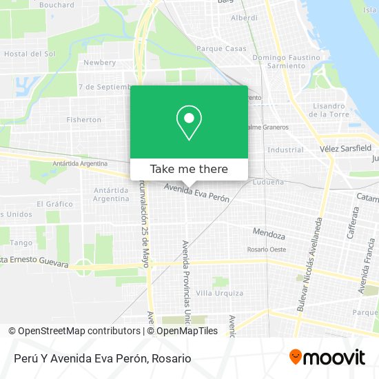 Mapa de Perú Y Avenida Eva Perón