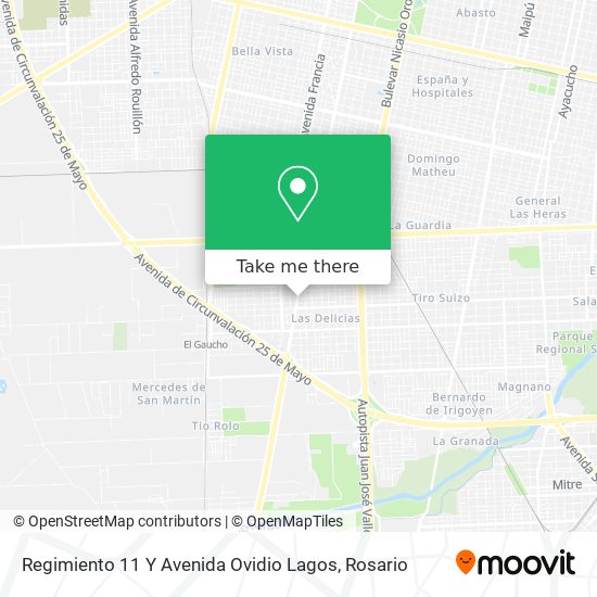 Mapa de Regimiento 11 Y Avenida Ovidio Lagos