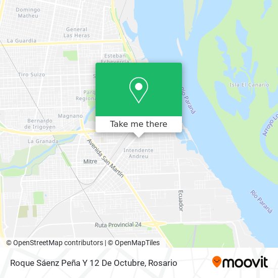 Mapa de Roque Sáenz Peña Y 12 De Octubre