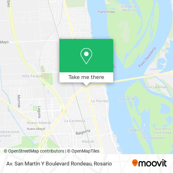 Av. San Martín Y Boulevard Rondeau map
