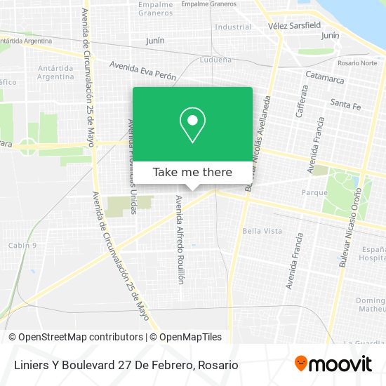 Liniers Y Boulevard 27 De Febrero map