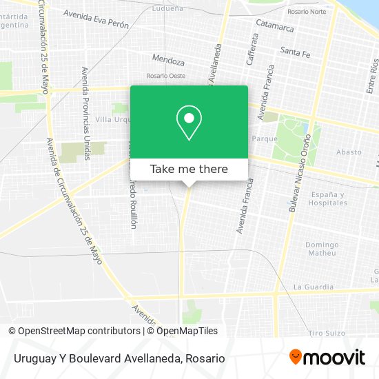 Mapa de Uruguay Y Boulevard Avellaneda