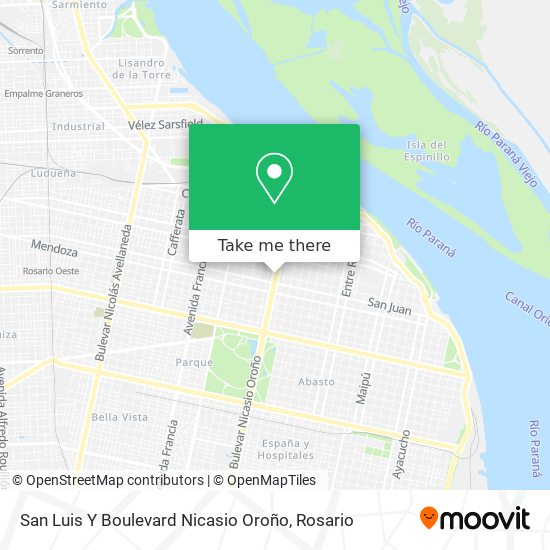 San Luis Y Boulevard Nicasio Oroño map