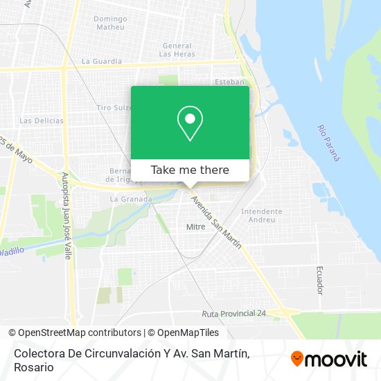 Mapa de Colectora De Circunvalación Y Av. San Martín