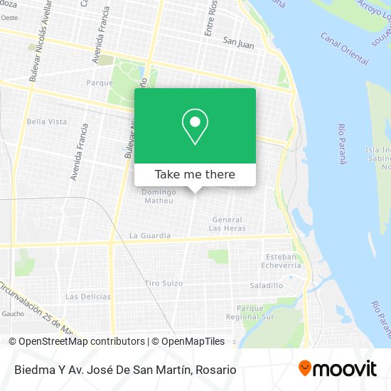 Mapa de Biedma Y Av. José De San Martín