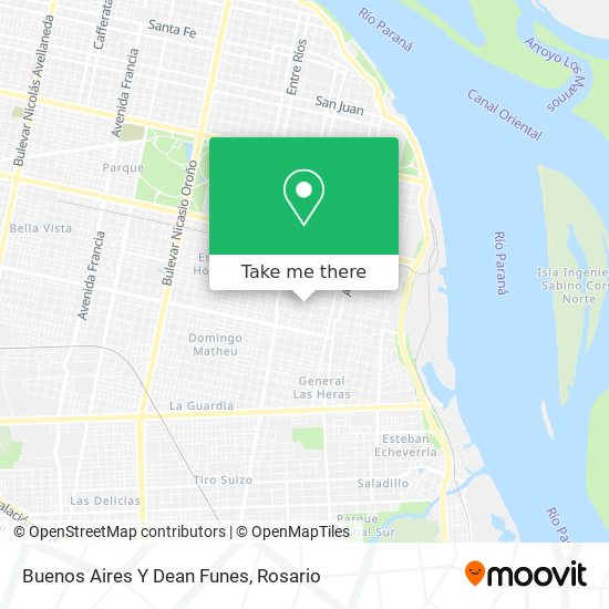 Buenos Aires Y Dean Funes map
