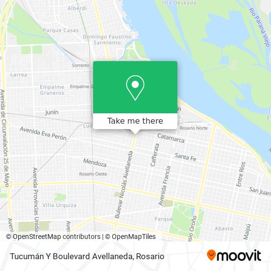 Mapa de Tucumán Y Boulevard Avellaneda