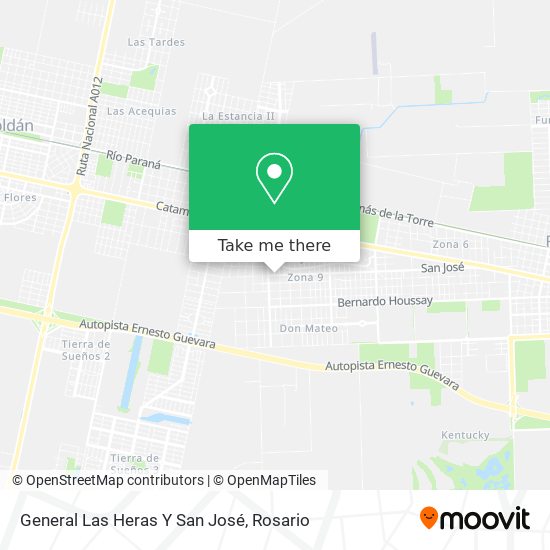 General Las Heras Y San José map