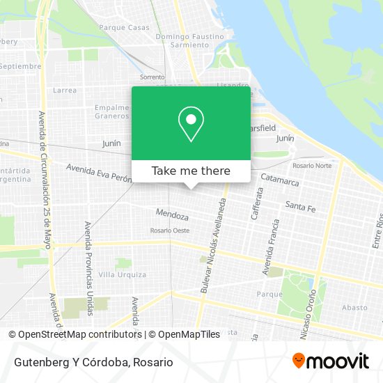 Gutenberg Y Córdoba map
