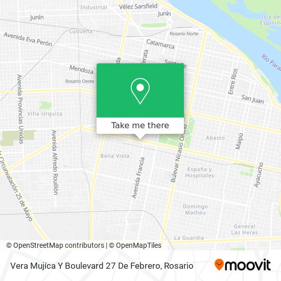 Vera Mujíca Y Boulevard 27 De Febrero map