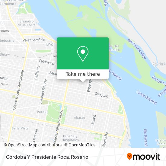 Córdoba Y Presidente Roca map