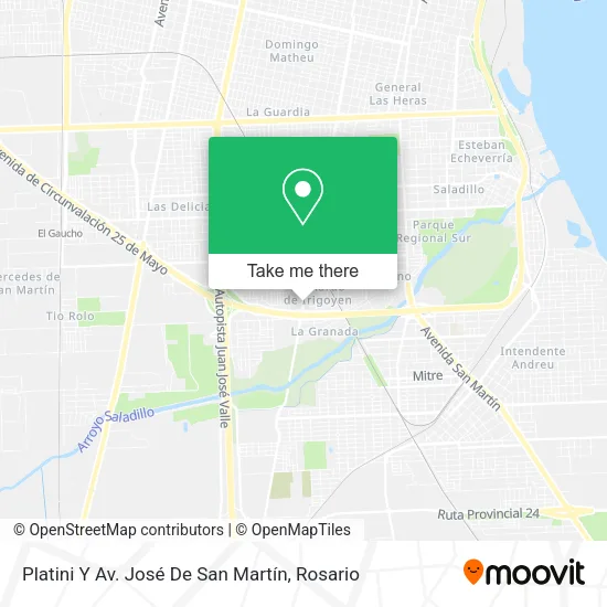Mapa de Platini Y Av. José De San Martín