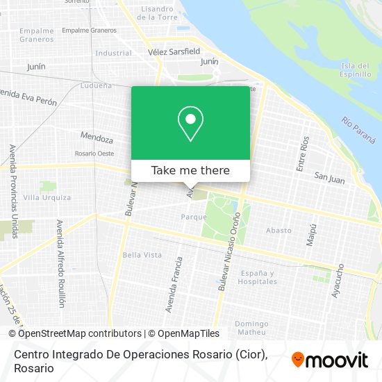 Mapa de Centro Integrado De Operaciones Rosario (Cior)