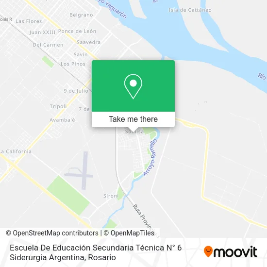 Mapa de Escuela De Educación Secundaria Técnica N° 6 Siderurgia Argentina