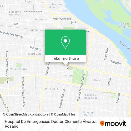 Mapa de Hospital De Emergencias Doctor Clemente Álvarez