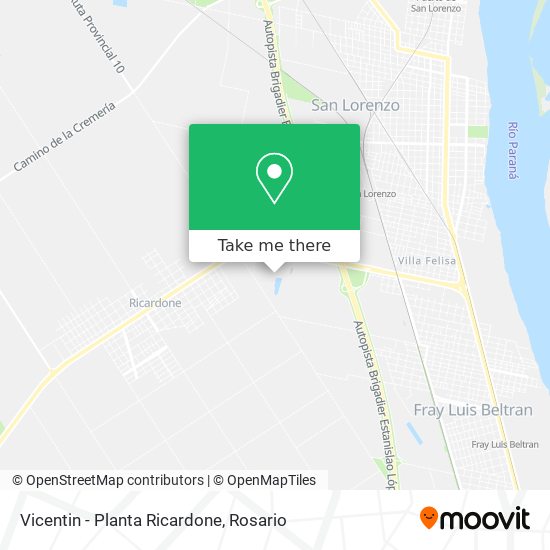 Vicentin - Planta Ricardone map