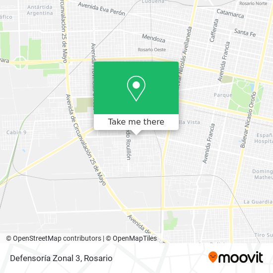 Mapa de Defensoría Zonal 3