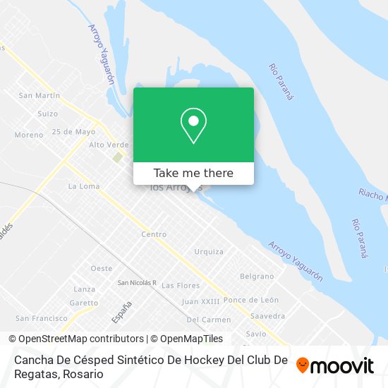 Cancha De Césped Sintético De Hockey Del Club De Regatas map