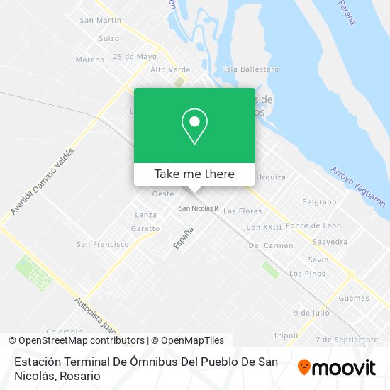 Estación Terminal De Ómnibus Del Pueblo De San Nicolás map