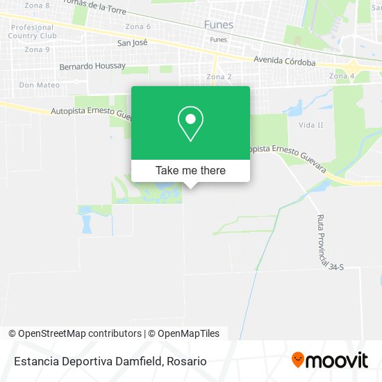 Estancia Deportiva Damfield map