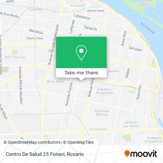 Mapa de Centro De Salud 25 Fonavi