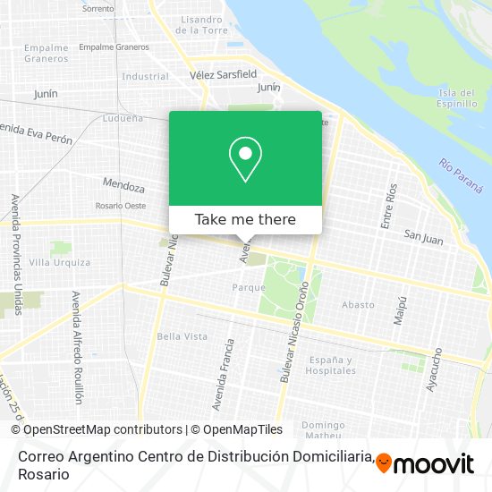 Correo Argentino Centro de Distribución Domiciliaria map