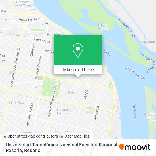 Mapa de Universidad Tecnológica Nacional Facultad Regional Rosario