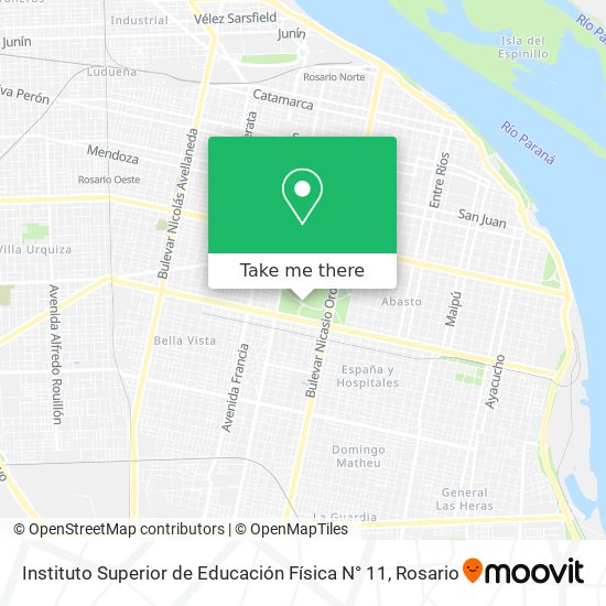 Mapa de Instituto Superior de Educación Física N° 11
