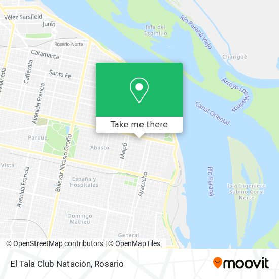 How to get to El Tala Club Natación in Rosario by Colectivo?