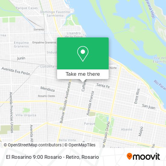 Mapa de El Rosarino 9:00 Rosario - Retiro