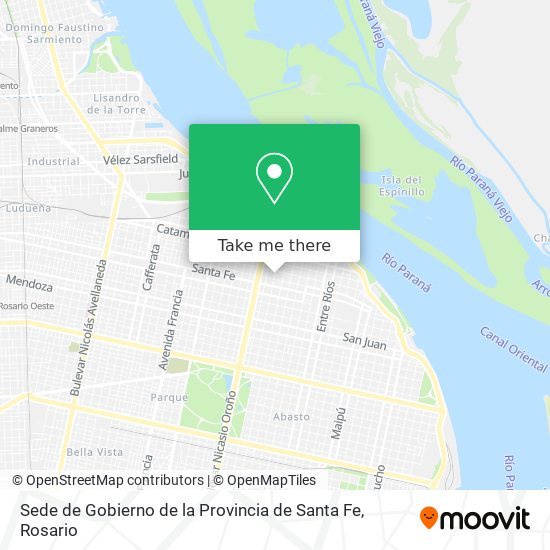Mapa de Sede de Gobierno de la Provincia de Santa Fe