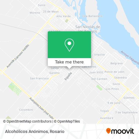 Mapa de Alcohólicos Anónimos