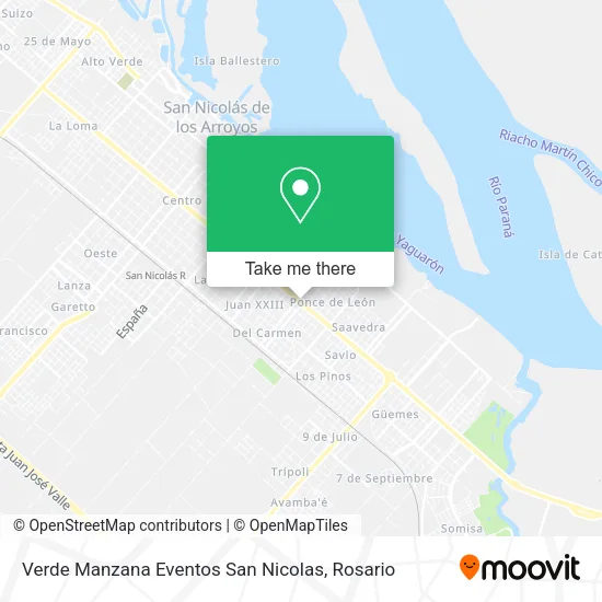 Verde Manzana Eventos San Nicolas map