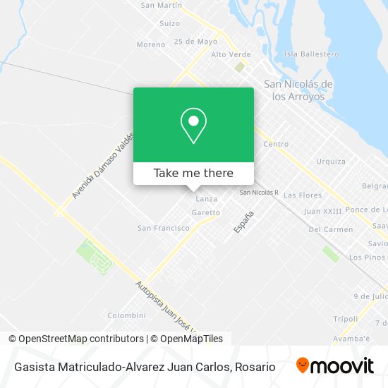Mapa de Gasista Matriculado-Alvarez Juan Carlos