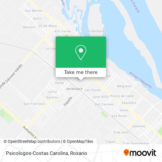 Psicologos-Costas Carolina map