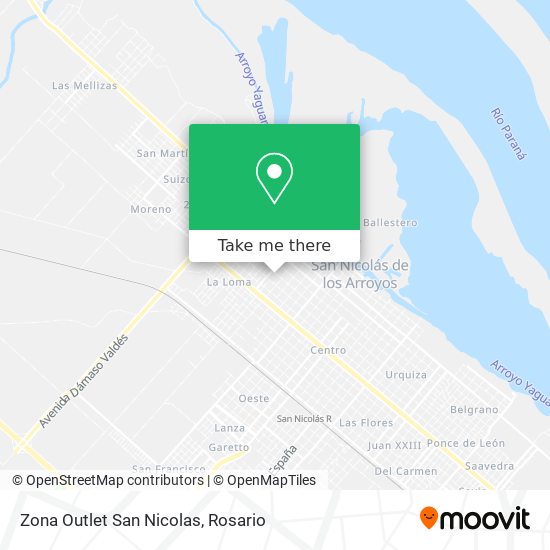 Zona Outlet San Nicolas map