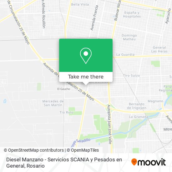 Mapa de Diesel Manzano - Servicios SCANIA y Pesados en General
